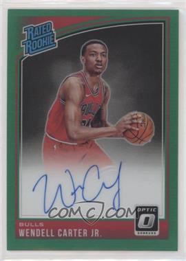2018-19 Panini Donruss Optic - [Base] - Green Prizm Signatures #170 - Rated Rookie - Wendell Carter Jr. /5