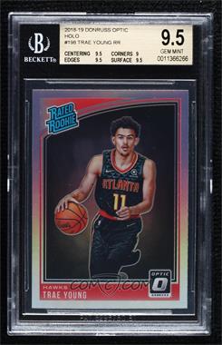 2018-19 Panini Donruss Optic - [Base] - Holo Prizm #198 - Rated Rookies - Trae Young [BGS 9.5 GEM MINT]