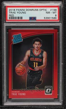 2018-19 Panini Donruss Optic - [Base] - Red Prizm #198 - Rated Rookie - Trae Young /99 [PSA 8 NM‑MT]