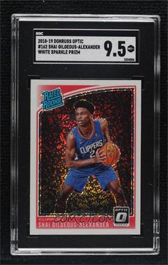 2018-19 Panini Donruss Optic - [Base] - White Sparkle Prizm #162 - Rated Rookie - Shai Gilgeous-Alexander /20 [SGC 9.5 Mint+]