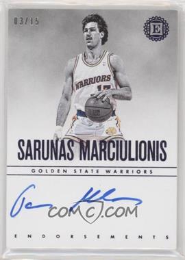 2018-19 Panini Encased - Endorsements - Purple #EN-SMC - Sarunas Marciulionis /15