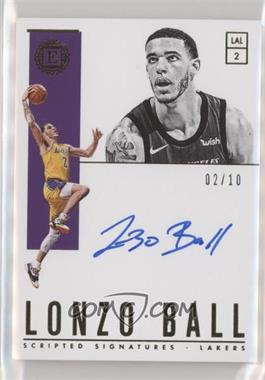 2018-19 Panini Encased - Scripted Signatures - Gold #SC-LBL - Lonzo Ball /10