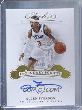 2018-19 Panini Flawless - Legendary Scripts - Gold #LS-AIV - Allen Iverson /10