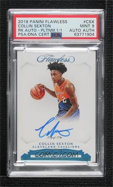 2018-19 Panini Flawless - Rookie Autographs - Platinum #RA-CSX - Collin Sexton /1 [PSA 9 MINT]