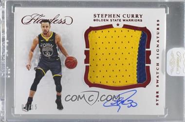 2018-19 Panini Flawless - Star Swatch Signatures - Ruby #SS-SCY - Stephen Curry /15 [Uncirculated]