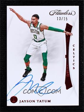 2018-19 Panini Flawless - VS. Signatures Right - Ruby #VR-JTT - Jayson Tatum /15