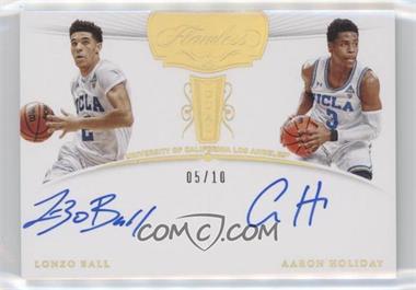 2018-19 Panini Flawless Collegiate - Flawless Dual Signatures - Gold #DS-LA - Lonzo Ball, Aaron Holiday /10