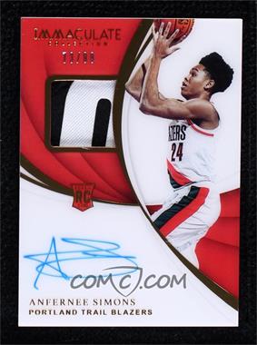 2018-19 Panini Immaculate Collection - [Base] #103 - Rookie Patch Autographs - Anfernee Simons /99