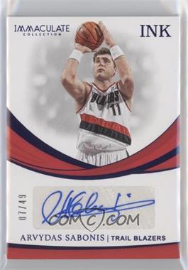2018-19 Panini Immaculate Collection - Immaculate Ink - Blue #IK-ASB - Arvydas Sabonis /49