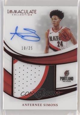 2018-19 Panini Immaculate Collection - Premium Patch Autographs - Red #PP-ASM - Anfernee Simons /25