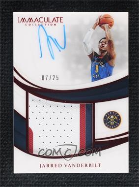 2018-19 Panini Immaculate Collection - Premium Patch Autographs - Red #PP-JVB - Jarred Vanderbilt /25