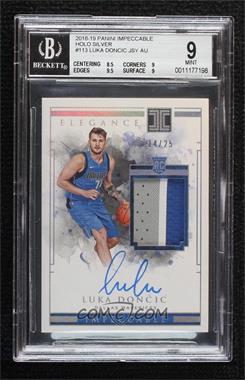 2018-19 Panini Impeccable - [Base] - Holo Silver #113 - Elegance Rookie Jersey Autographs - Luka Doncic /25 [BGS 9 MINT]