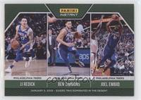 J.J. Redick, Ben Simmons, Joel Embiid #/10