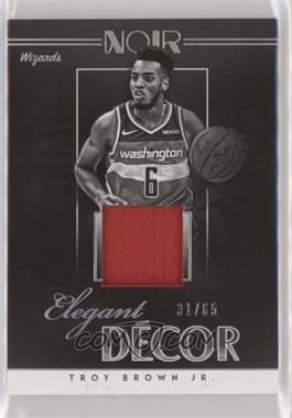 2018-19 Panini Noir - Elegant Décor Rookie Jerseys #ED-TBJ - Troy Brown Jr. /65