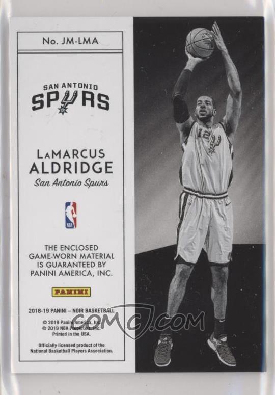 2018 19 panini noir jumbo memorabilia jm lma lamarcus lma size chart