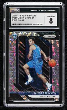 2018-19 Panini Prizm - [Base] - Fast Break Prizm #250 - Jalen Brunson [CGC 8 NM/Mint]