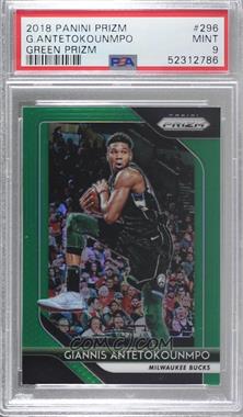 2018-19 Panini Prizm - [Base] - Green Prizm #296 - Giannis Antetokounmpo [PSA 9 MINT]