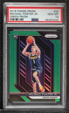 2018-19 Panini Prizm - [Base] - Green Prizm #32 - Michael Porter Jr. [PSA 10 GEM MT]