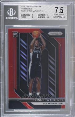 2018-19 Panini Prizm - [Base] - Red Prizm #251 - Lonnie Walker IV /299 [BGS 7.5 NEAR MINT+]