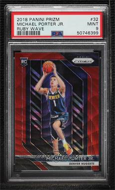 2018-19 Panini Prizm - [Base] - Ruby Wave Prizm #32 - Michael Porter Jr. [PSA 9 MINT]