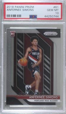 2018-19 Panini Prizm - [Base] #61 - Anfernee Simons [PSA 10 GEM MT]