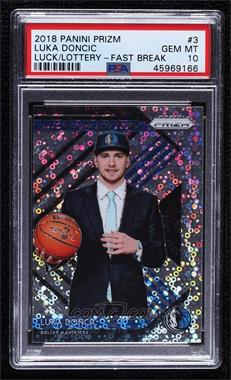 2018-19 Panini Prizm - Luck of the Lottery - Fast Break Prizm #3 - Luka Doncic [PSA 10 GEM MT]