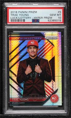 2018-19 Panini Prizm - Luck of the Lottery - Hyper Prizm #5 - Trae Young [PSA 10 GEM MT]