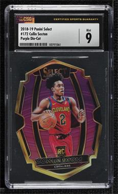 2018-19 Panini Select - [Base] - Purple Prizm #172 - Premier Level - Collin Sexton /99 [CSG 9 Mint]