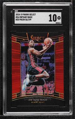 2018-19 Panini Select - [Base] - Red Prizm #36 - Concourse - Dwyane Wade /199 [SGC 10 GEM]