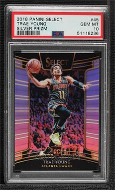 2018-19 Panini Select - [Base] - Silver Prizm #45 - Concourse - Trae Young [PSA 10 GEM MT]