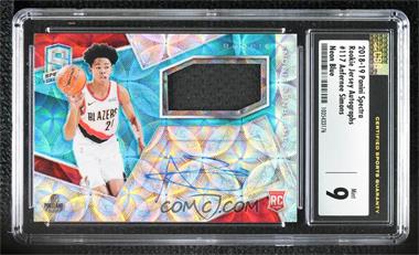 2018-19 Panini Spectra - [Base] - Neon Blue Prizm #117 - Rookie Jersey Autographs - Anfernee Simons /99 [CSG 9 Mint]