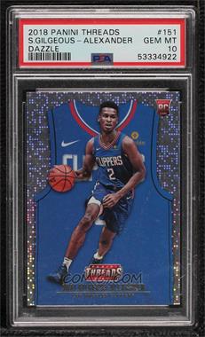 2018-19 Panini Threads - [Base] - Dazzle #151 - Rookies Icon Jersey - Shai Gilgeous-Alexander [PSA 10 GEM MT]