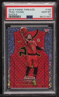 2018-19 Panini Threads - [Base] - Dazzle #183 - Rookies Statement Jersey - Trae Young [PSA 10 GEM MT]