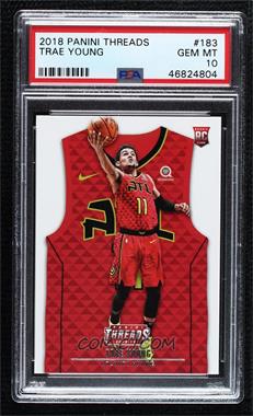 2018-19 Panini Threads - [Base] #183 - Rookies Statement Jersey - Trae Young [PSA 10 GEM MT]