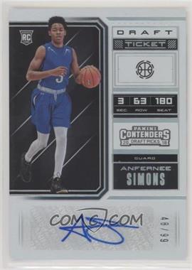 2018 Panini Contenders Draft Picks - [Base] - Draft Ticket #125 - College Ticket - Anfernee Simons /99