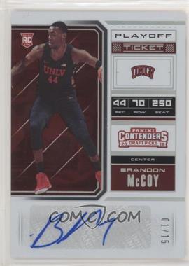 2018 Panini Contenders Draft Picks - [Base] - Playoff Ticket #78 - Brandon McCoy /15