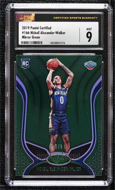 2019-20 Panini Certified - [Base] - Mirror Green #166 - Rookies - Nickeil Alexander-Walker /5 [CSG 9 Mint]