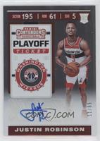 Rookie Ticket Sticker Autographs - Justin Robinson #/99