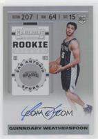 Rookie Ticket - Quinndary Weatherspoon