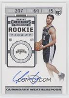 Rookie Ticket Photo Variation - Quinndary Weatherspoon