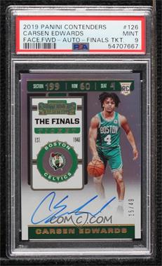 2019-20 Panini Contenders - [Base] - The Finals Ticket #126.2 - Rookie Ticket Photo Variation - Carsen Edwards /49 [PSA 9 MINT]