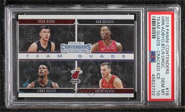 2019-20 Panini Contenders - Team Quads - Cracked Ice #16 - Tyler Herro, Jimmy Butler, Bam Adebayo, Goran Dragic /25 [PSA 10 GEM MT]