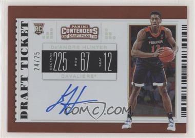 2019-20 Panini Contenders Draft Picks - [Base] - Draft Ticket #57.3 - RPS College Ticket Variation B - De'Andre Hunter /25