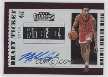 2019-20 Panini Contenders Draft Picks - [Base] - Draft Ticket #70.1 - RPS College Ticket - Nickeil Alexander-Walker (Orange Jersey) /99