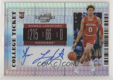 2019-20 Panini Contenders Draft Picks - [Base] - Optic Hyper #59 - RPS College Ticket - Romeo Langford /20