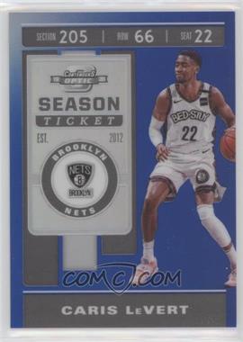 2019-20 Panini Contenders Optic - [Base] - Blue Prizm #67 - Season Ticket - Caris LeVert /99