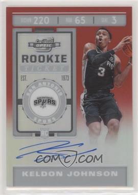 2019-20 Panini Contenders Optic - [Base] - Red Prizm #107.2 - Rookie Ticket Variation - Keldon Johnson /149