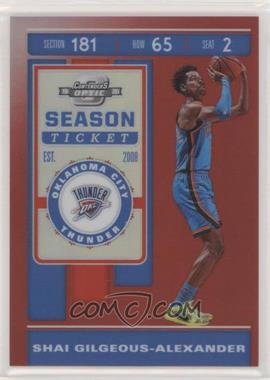 2019-20 Panini Contenders Optic - [Base] - Red Prizm #54 - Season Ticket - Shai Gilgeous-Alexander