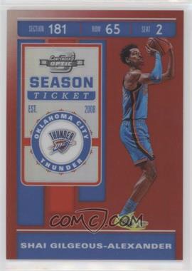 2019-20 Panini Contenders Optic - [Base] - Red Prizm #54 - Season Ticket - Shai Gilgeous-Alexander