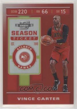 2019-20 Panini Contenders Optic - [Base] - Red Prizm #65 - Season Ticket - Vince Carter